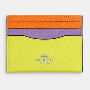 Coach Slim Id Card Case In Colorblock
